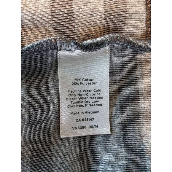 Talbots Pullover Sweatshirt Women's Medium Gray Black Velour Stripe Funnel Neck - Picture 5 of 9